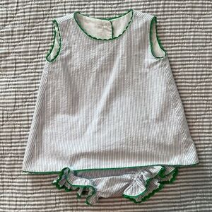 Bella Bliss, swing set seersucker with green ric rac